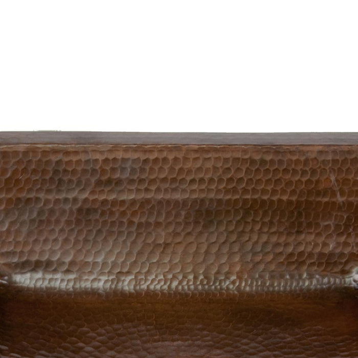 19" Rectangle Under Counter Hammered Copper Bathroom Sink - Rustic Kitchen & Bath - Bathroom Sink - Premier Copper Products