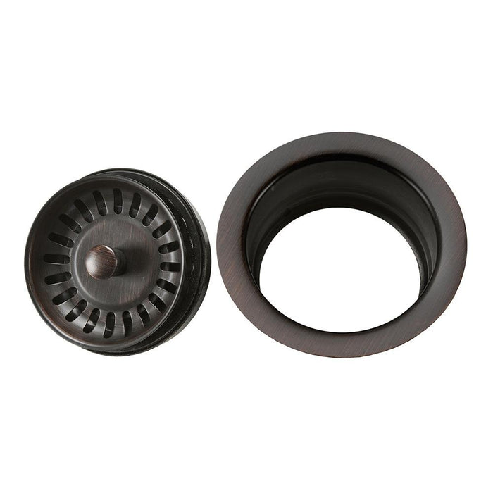 3.5" Deluxe Garbage Disposal Drain w/ Basket - Oil Rubbed Bronze - Rustic Kitchen & Bath - Drain - Premier Copper Products