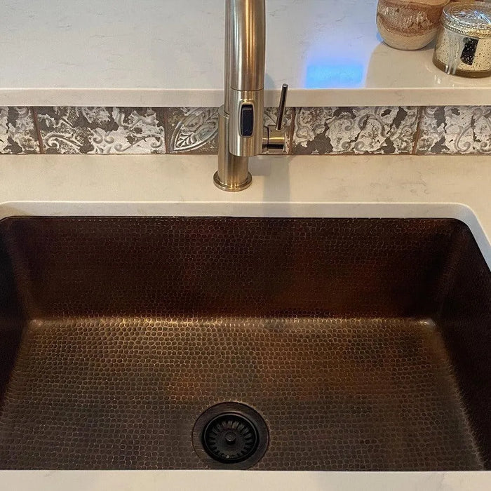 3.5" Deluxe Garbage Disposal Drain w/ Basket - Oil Rubbed Bronze - Rustic Kitchen & Bath - Drain - Premier Copper Products