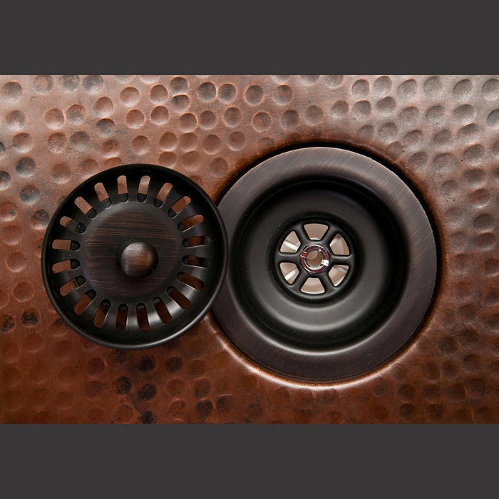 3.5" Kitchen, Prep, Bar Basket Strainer Drain - Oil Rubbed Bronze - Rustic Kitchen & Bath - Drain - Premier Copper Products