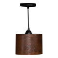 Premier Copper 8 in. Hammered Copper Oval Cylinder Pendant Light (L800DB) main image.