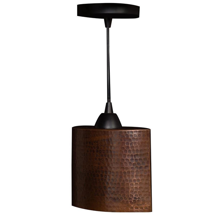 Hammered Copper 8" Oval Cylinder Pendant Light - Rustic Kitchen & Bath - Lighting - Premier Copper Products