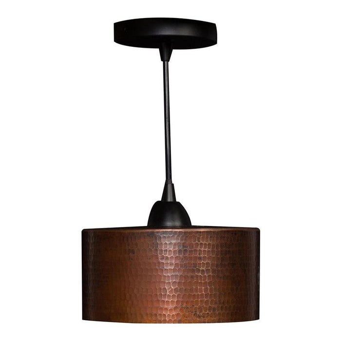 Premier Copper 8 in. Hammered Copper Round Cylinder Pendant Light (L900DB) main image.
