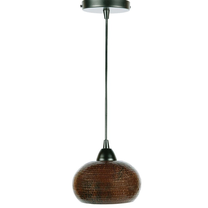 Hammered Copper Globe Pendant Light - Rustic Kitchen & Bath - Lighting - Premier Copper Products