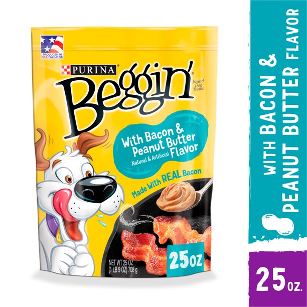 PURINA BEGGIN DOG TREATS  25 oz "Bacon & Peanut Butter Flavor"
