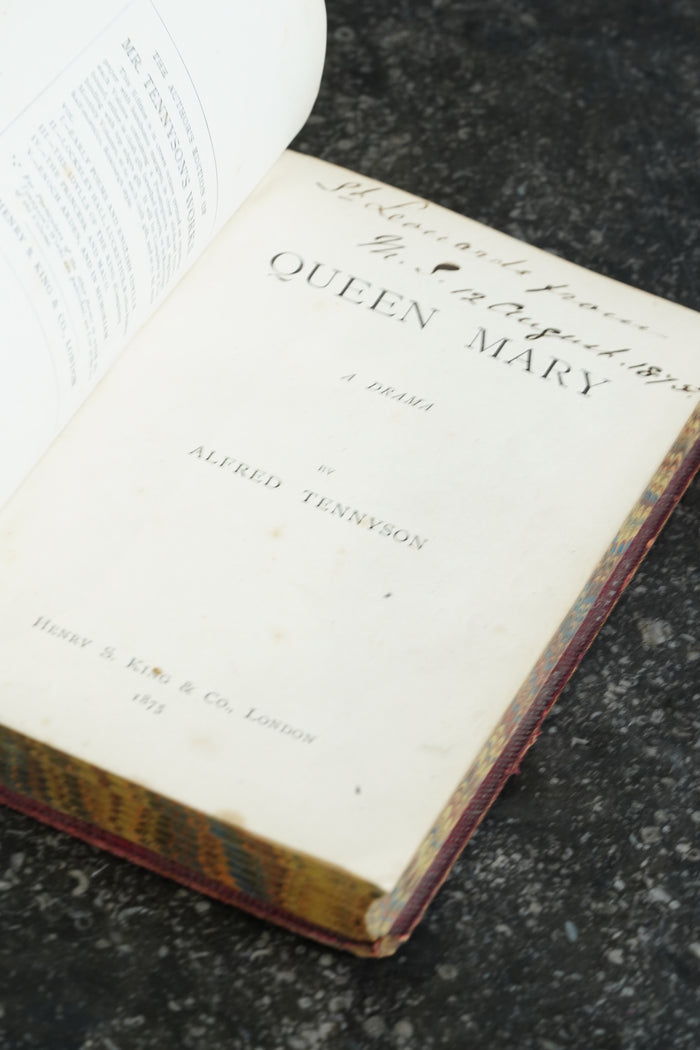 Queen Mary A Drama 1875 First Edition Red Leather, Alfred Tennyson