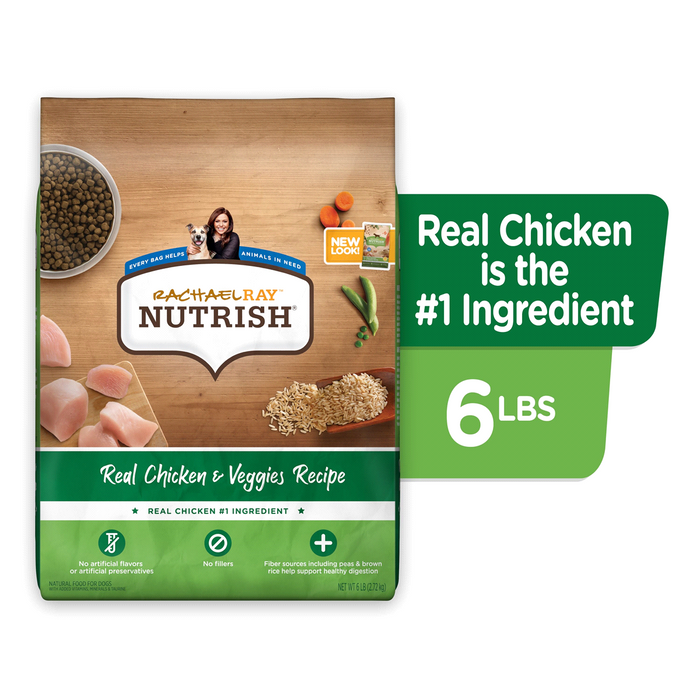 RACHAEL RAY NUTRISH DOG FOOD 6 lb "Chicken & Veggies Recipe"