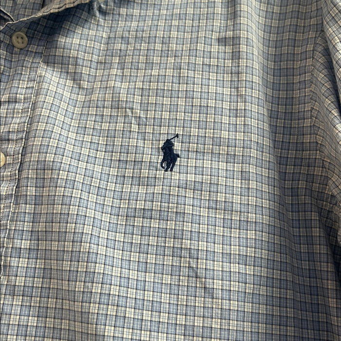 Ralph Lauren Light Blue Plaid Button Down Shirt size 16