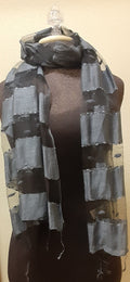 Raw Silk Scarf  - Slate Gray