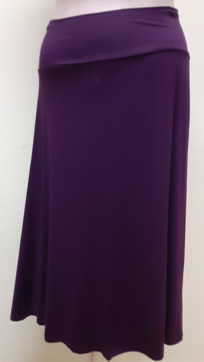 Rayon Knit Skirt - Knee Length - Purple