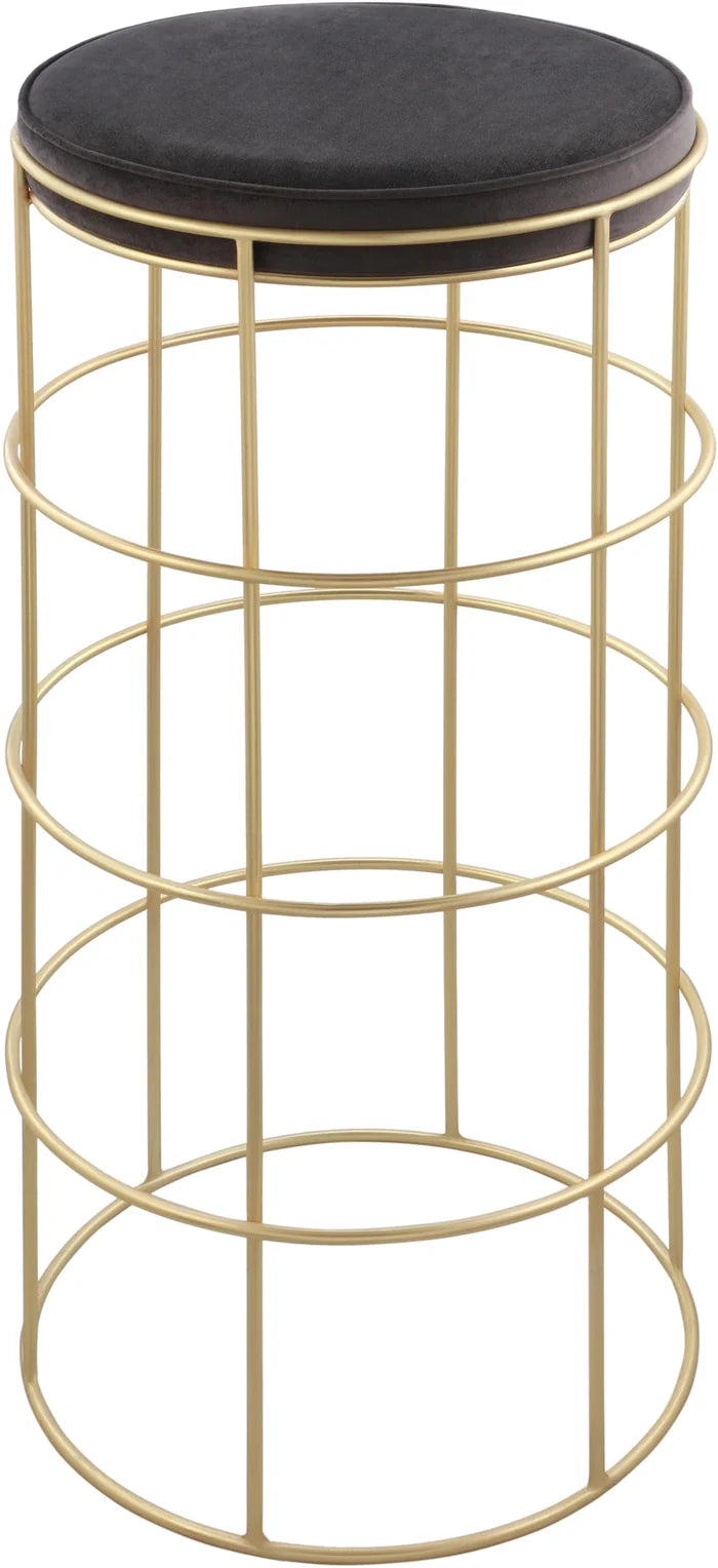 Rebar Grey Velvet Bar Stool
