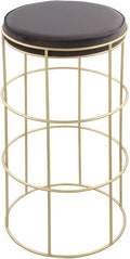 Rebar Grey Velvet Counter Stool