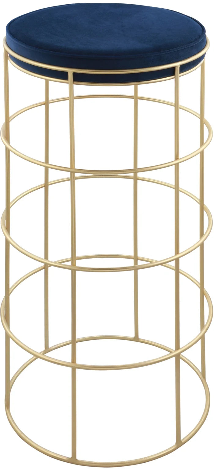 Rebar Navy Velvet Bar Stool