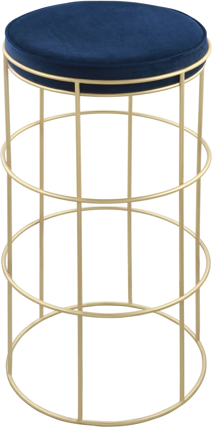 Rebar Navy Velvet Counter Stool
