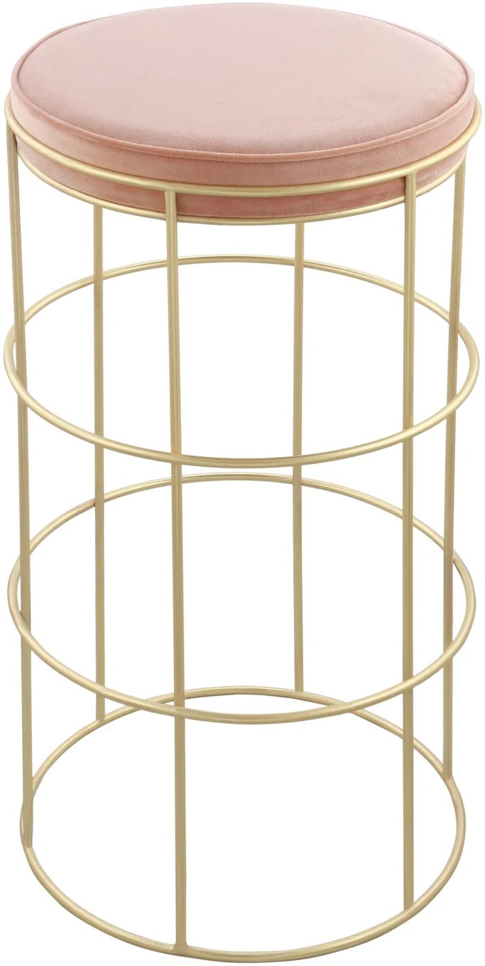 Rebar Pink Velvet Counter Stool