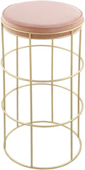 Rebar Pink Velvet Counter Stool