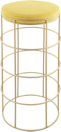 Rebar Yellow Velvet Bar Stool