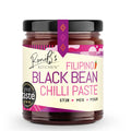 A jar of Roni B's Kitchen Filipino Black Bean Chilli Paste on a white background