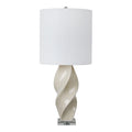 Sagebrook Home Ceramic 38 in. Twist Table Lamp in White main image.