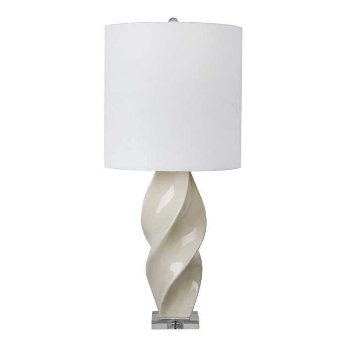 Sagebrook Home Ceramic 38 in. Twist Table Lamp in White main image.