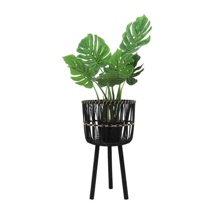 Sagebrook Home Set of 3 11/13/15 in. Bamboo Planters in Black