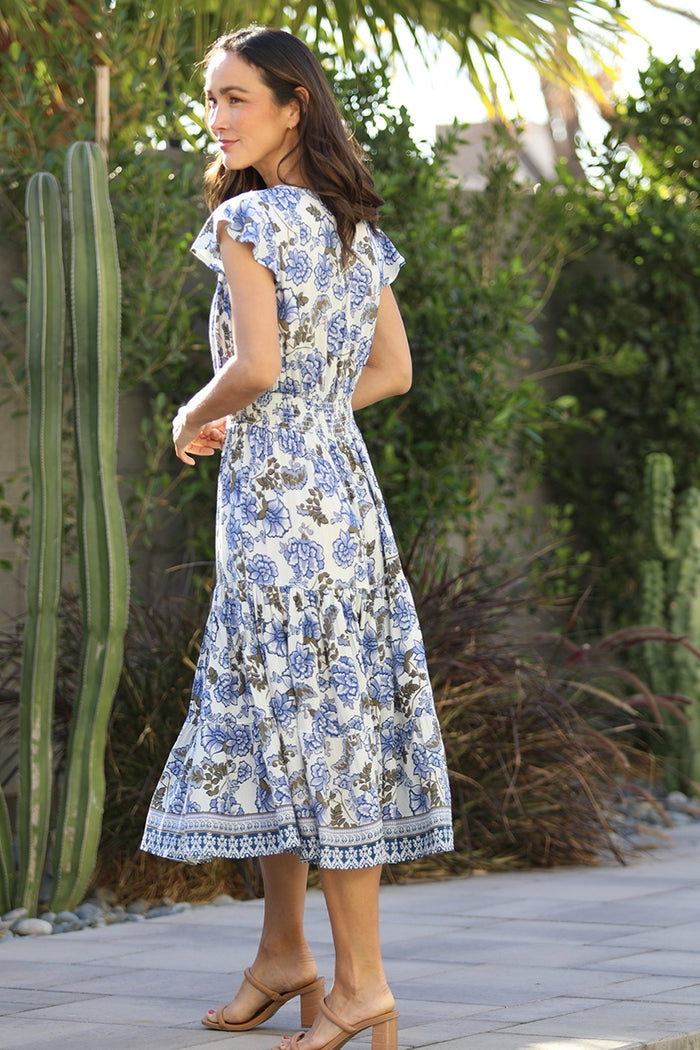 * SALE * Lovely Summer Dress ~ Blue & Green Floral