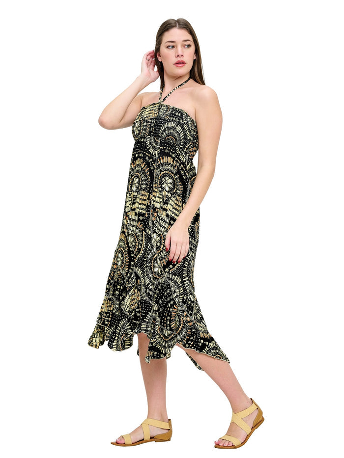 • SALE • Sundress or Long Skirt ~ Black Mandala Print