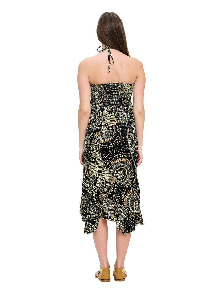• SALE • Sundress or Long Skirt ~ Black Mandala Print