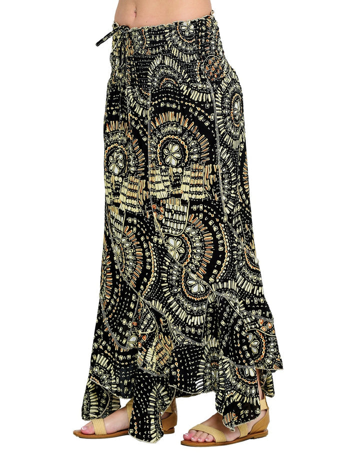 • SALE • Sundress or Long Skirt ~ Black Mandala Print