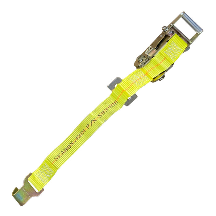 SB3400 - Tie Down Strap, 18'L x 2"W, 3,665 lb. Load Limit, Ratchet and Steel J-Hook Cargo Tie Down End