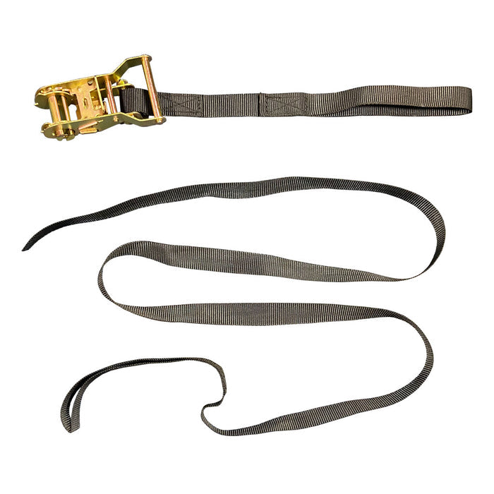 SB3403 - Tie Down Strap, 7.6'L x 1", 1,500 lb. Load Limit, Ratchet with Sewn Eye Cargo Tie Down End