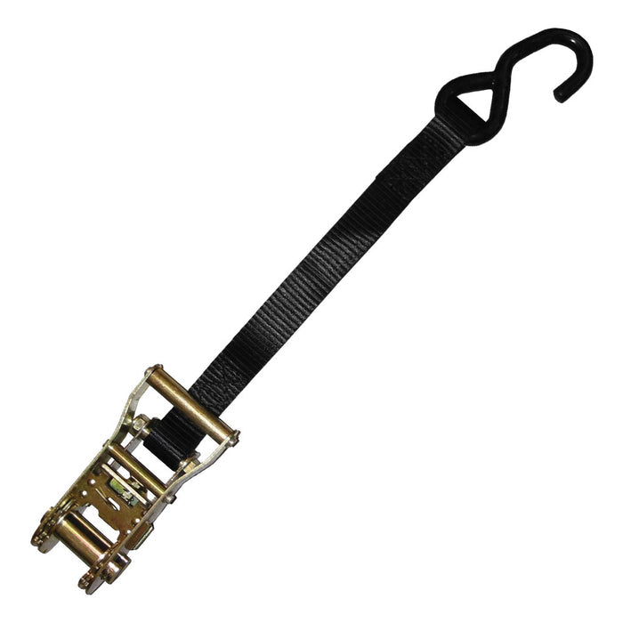 SB3405 - Tie Down Strap, 15'L x 1"W, 700 lb. Load Limit, Ratchet with S-Hook Cargo Tie Down End