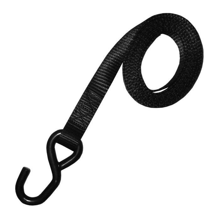 SB3405 - Tie Down Strap, 15'L x 1"W, 700 lb. Load Limit, Ratchet with S-Hook Cargo Tie Down End