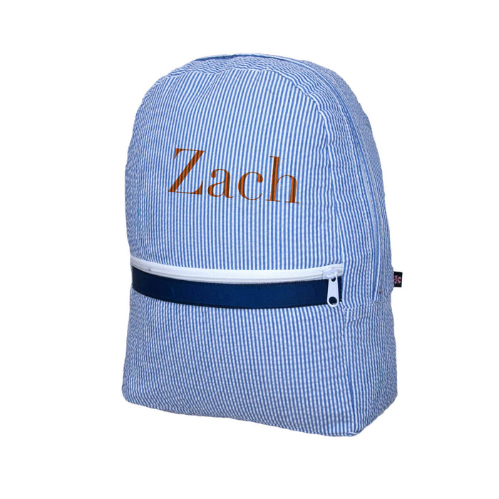 Seersucker Backpack - Blue