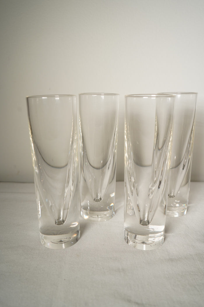 Set of Six Lucite Sculptural Highball Tumblers