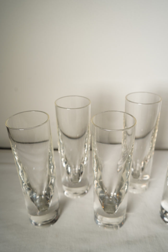 Set of Six Lucite Sculptural Highball Tumblers
