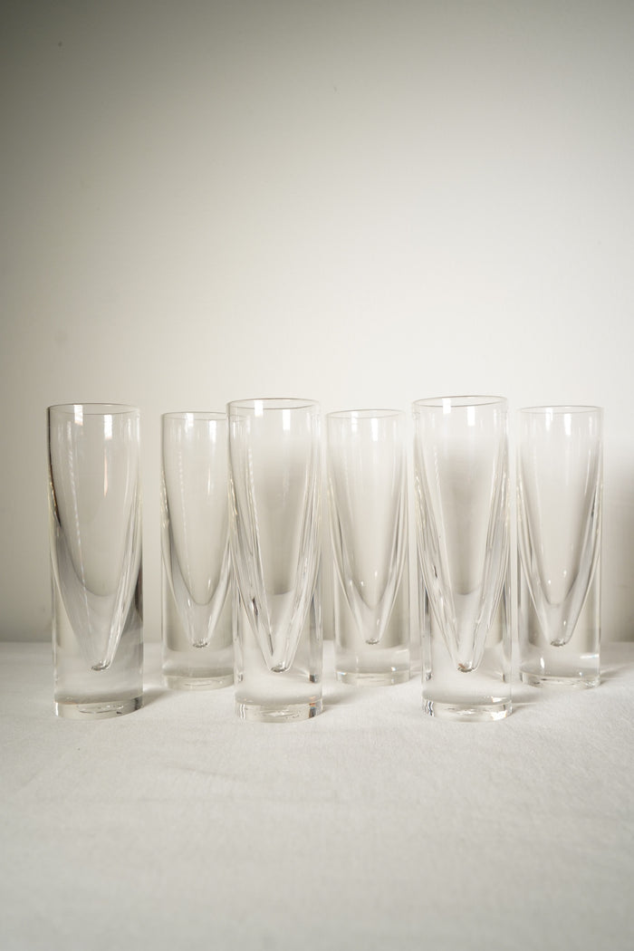 Set of Six Lucite Sculptural Highball Tumblers