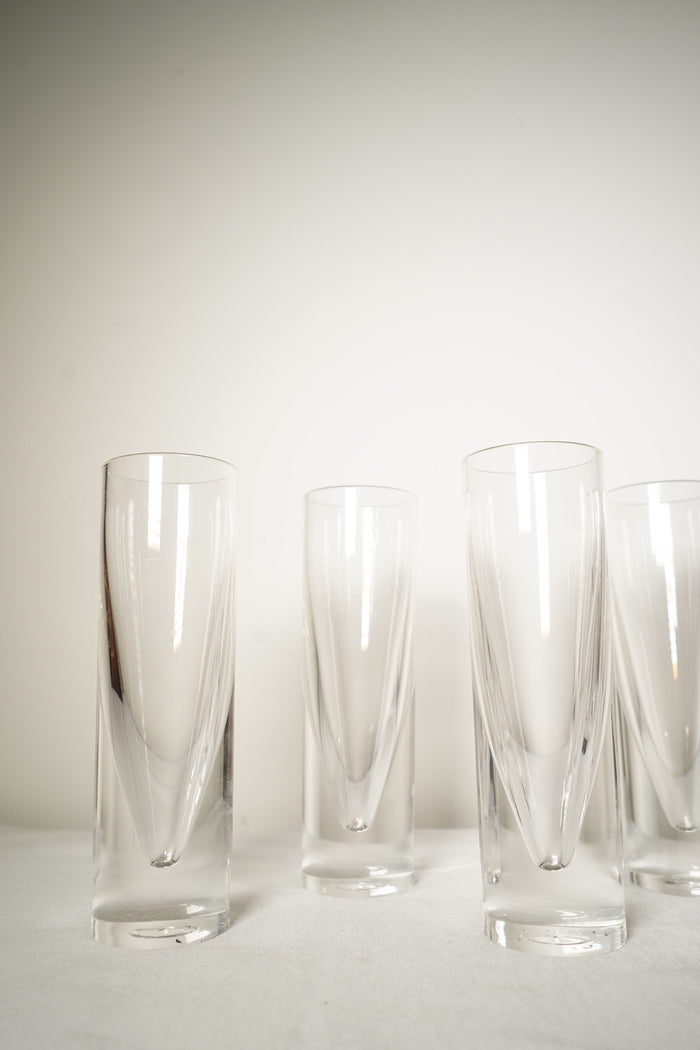 Set of Six Lucite Sculptural Highball Tumblers