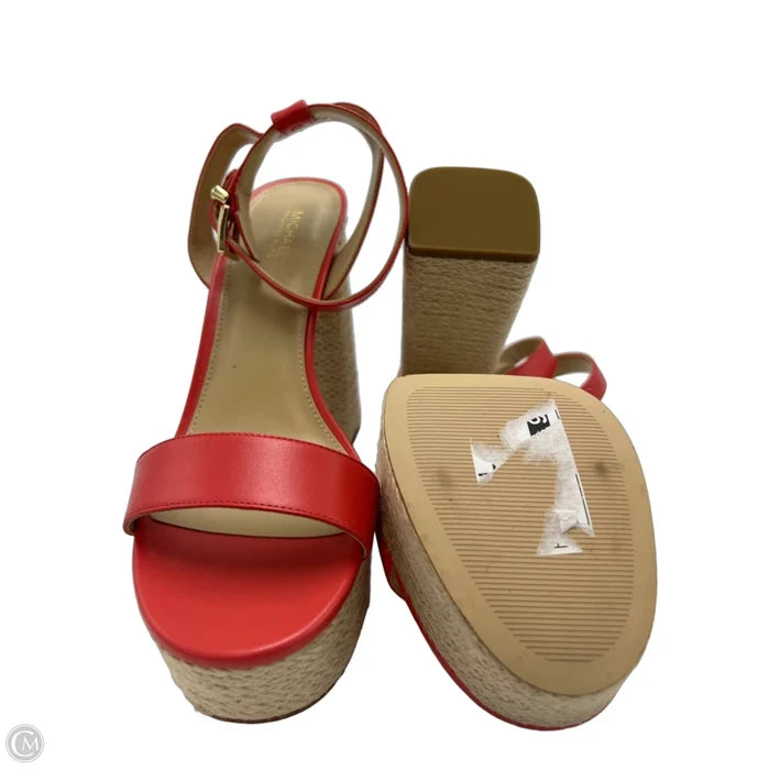 Shoes Designer By Michael Kors In Orange & Tan, Size: 8