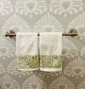 Small Hand Towel Set- "Pomegranate" in Sage
