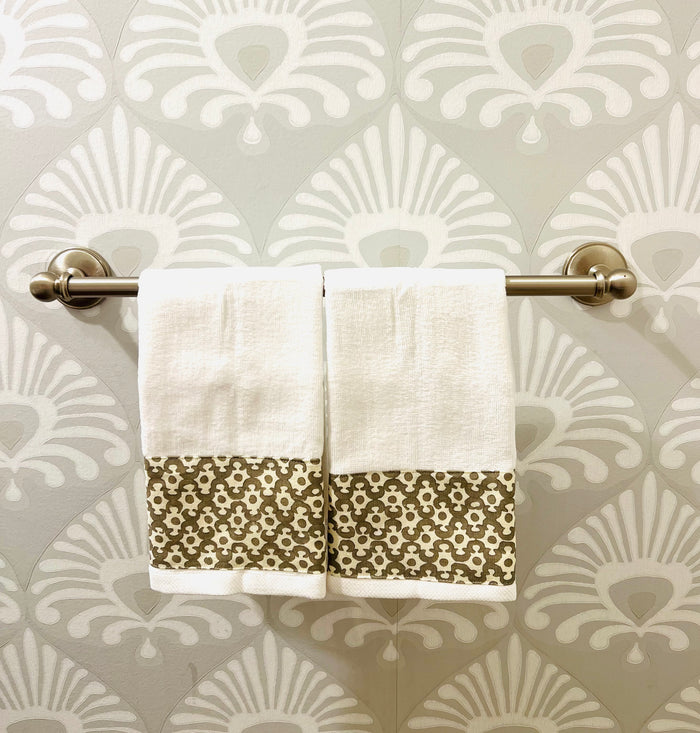 Small Towel Set- "Links" in Taupe