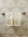 Small Towel Set- "Postcards" Wisp Grey