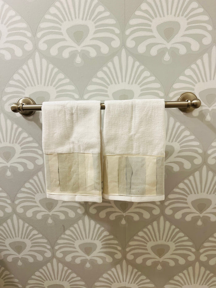 Small Towel Set- "Postcards" Wisp Grey