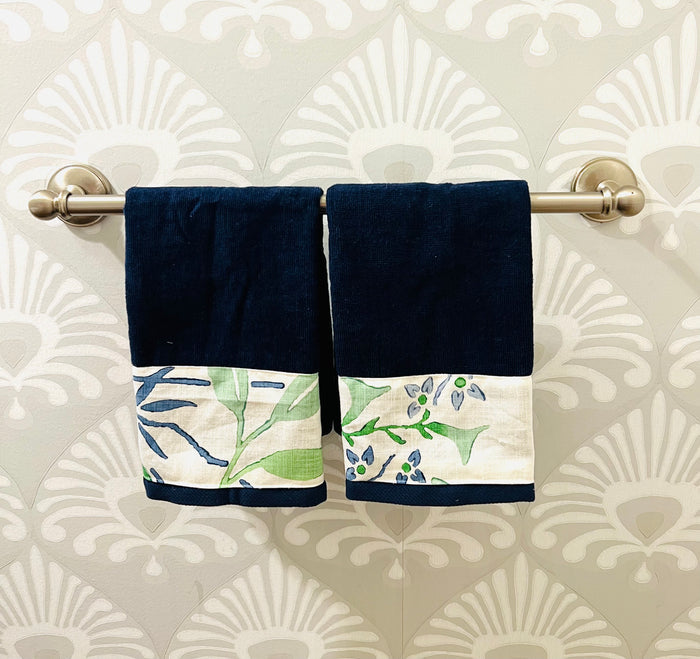 Small Towel Set- "Sumi" Navy & Green