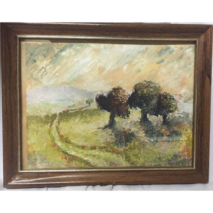 Small Vintage Painting of Landscape (trees in meadow)-Art-Antique Warehouse