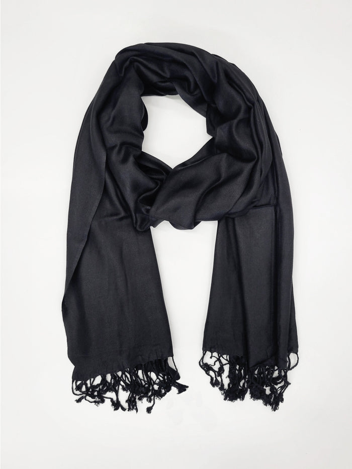 Solid Color Pashmina ~ Black