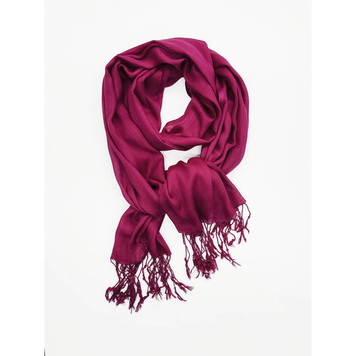 Solid Color Pashmina ~ Raspberry