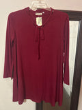 Southern Stitch burgundy tunic NEW MEDIUM