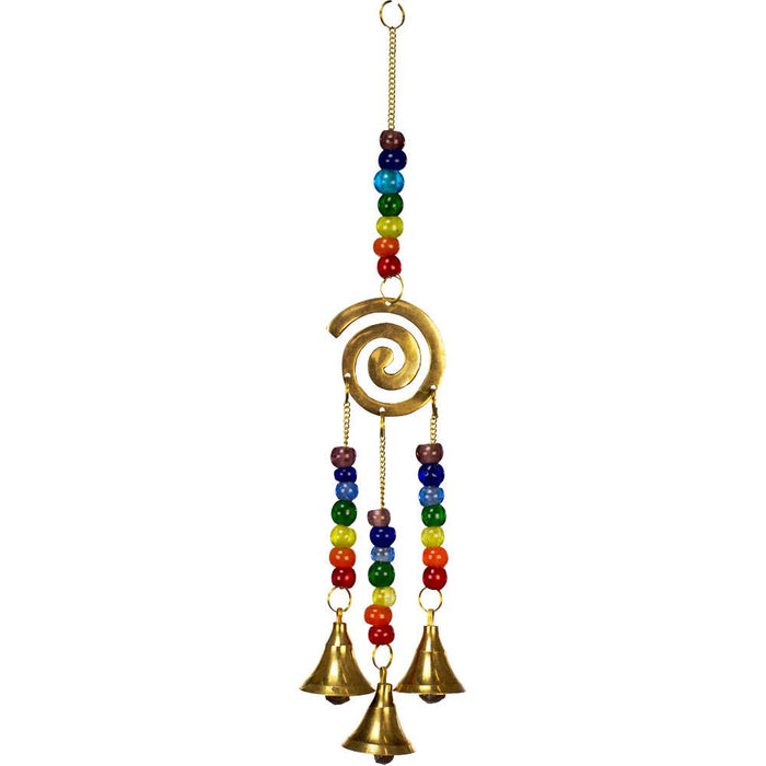 Spiral ~ Brass & Glass Bead Wind Chimes