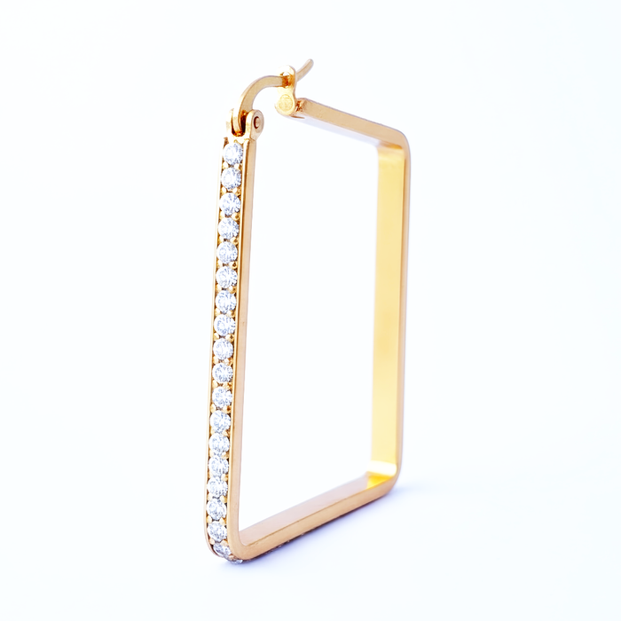 SQUARE Earring/ Hoops
